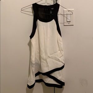Aqua Bloomingdale’s brand black white tank blouse